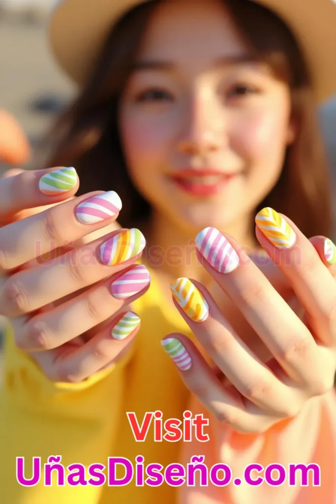 18. Diseño de uñas de verano con rayas diagonales en tonos cítricos (3).jpeg