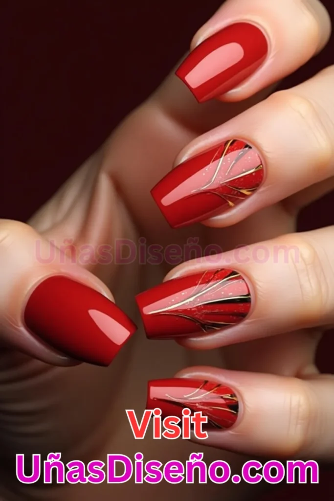 18. Llamativos diseños de uñas en rojo lava almendrado (1)