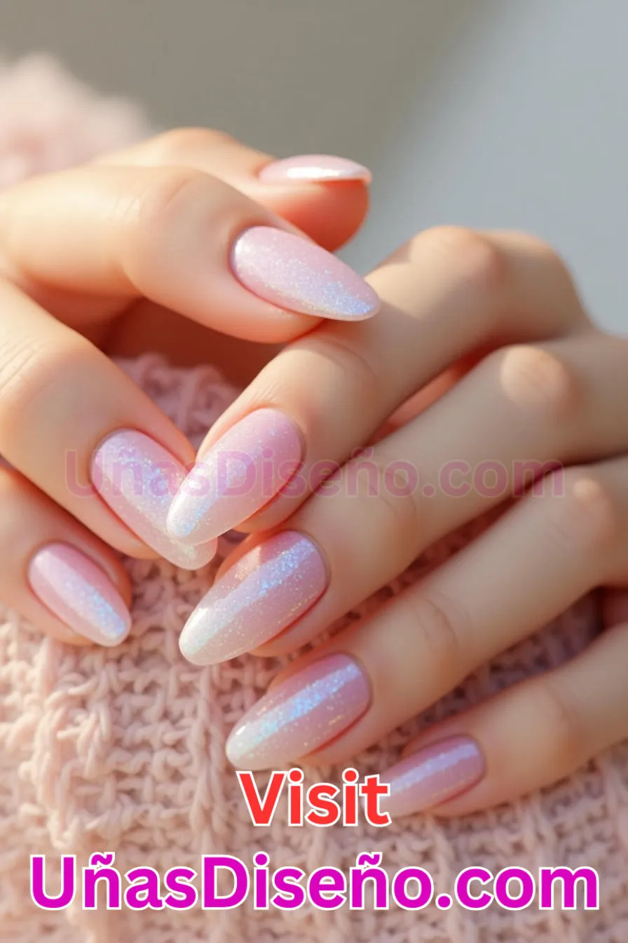 18. Sutil Infusión de Brillo - Tendencias 30 Estilos de Uñas Almendra que Marcan la Diferencia (1).jpeg