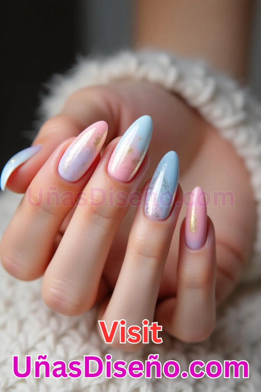 18. Sutil Infusión de Brillo - Tendencias 30 Estilos de Uñas Almendra que Marcan la Diferencia (3).jpeg