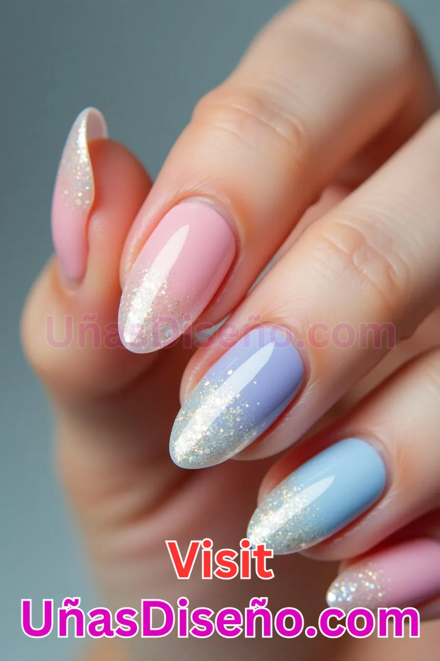 18. Sutil Infusión de Brillo - Tendencias 30 Estilos de Uñas Almendra que Marcan la Diferencia (5).jpeg