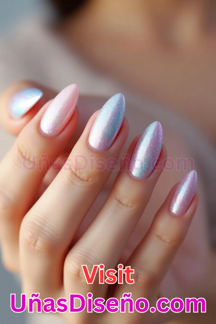 18. Sutil Infusión de Brillo - Tendencias 30 Estilos de Uñas Almendra que Marcan la Diferencia (7).jpeg