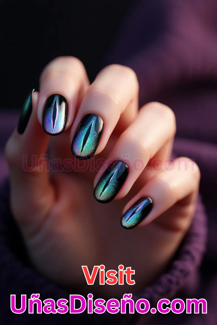 18. Uñas de Gel Ojos de Gato - Brilla como nunca 25 diseños de esmaltes de gel, gelish y gel para uñas que tienes que probar (1).jpeg