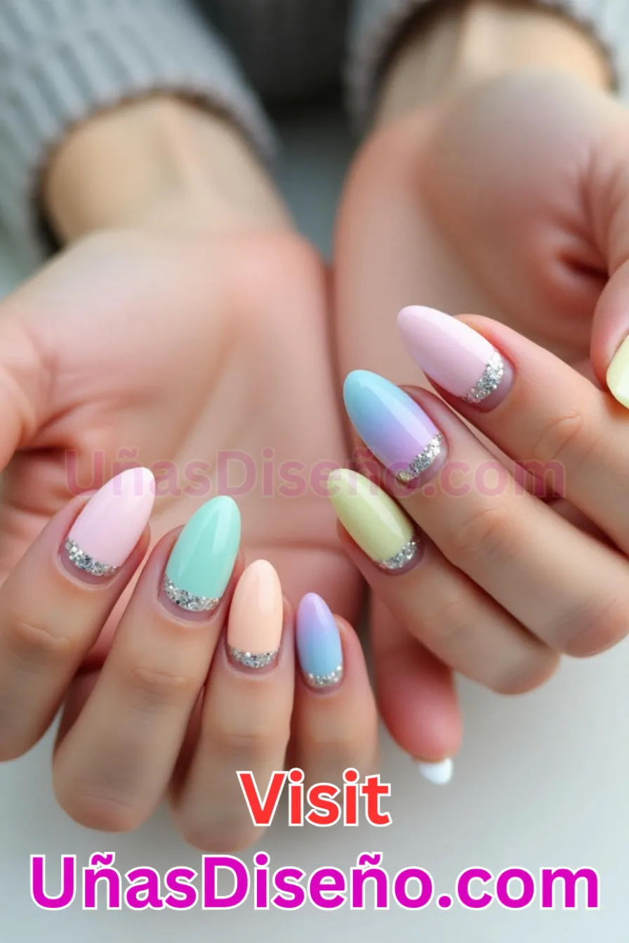 19. Almendra francesa pastel - 20 Uñas de Almendra Elegance Diseños exclusivos para un look sofisticado (6).jpeg