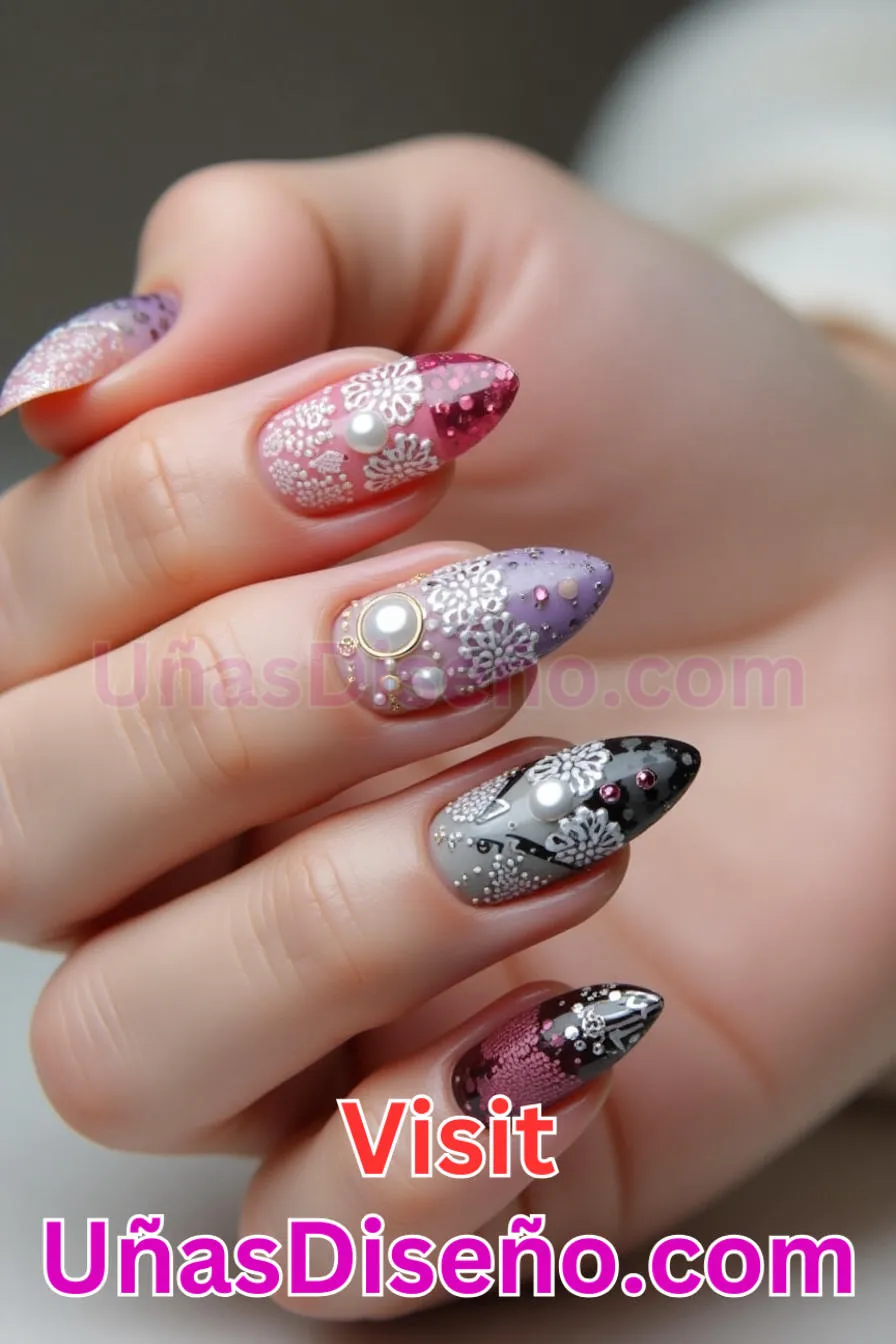 19. Arte en detalles de encaje - Tendencias 2025 30 Estilos de Uñas Almendra que Marcan la Diferencia (1).jpeg