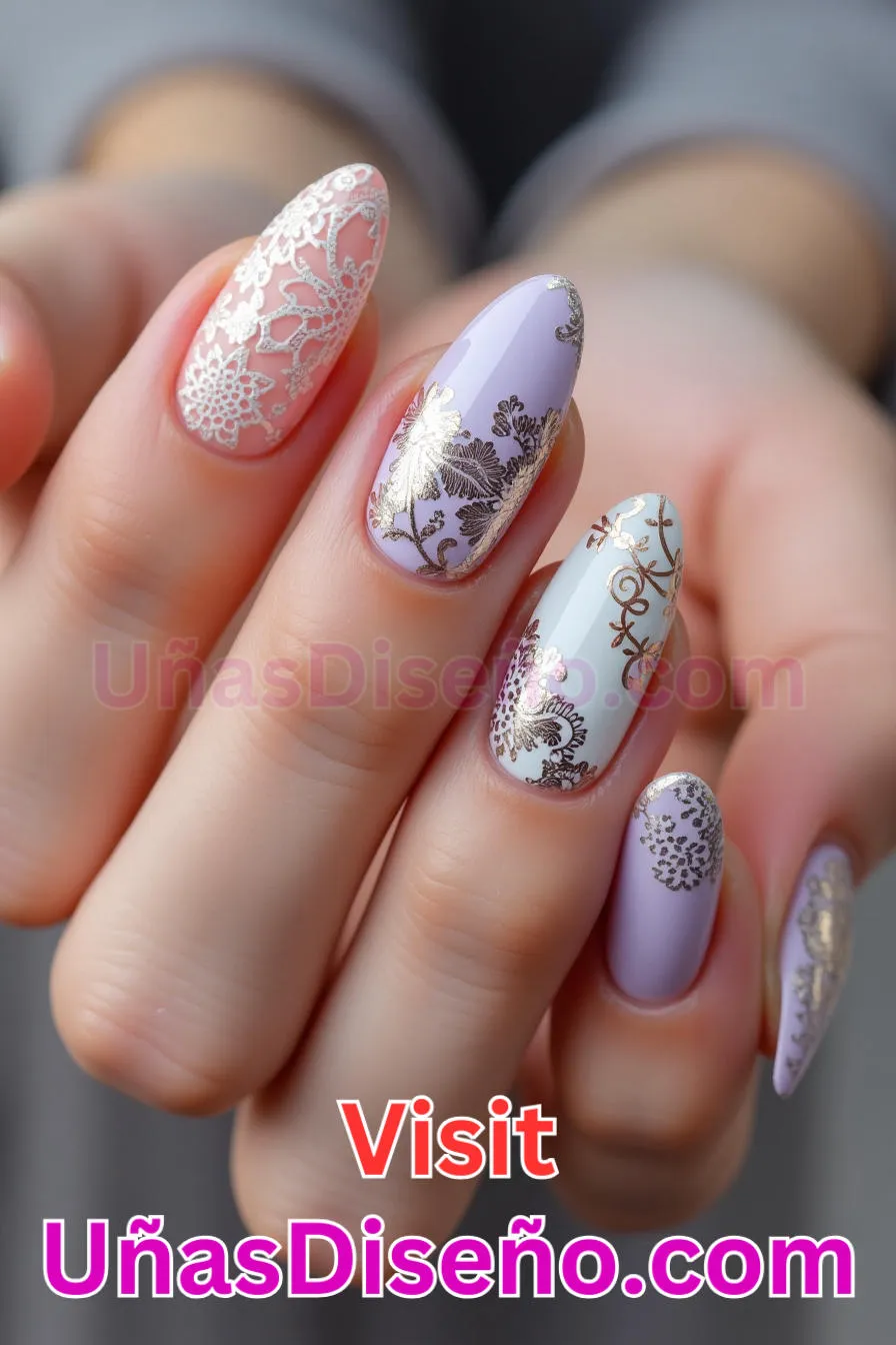 19. Arte en detalles de encaje - Tendencias 2025 30 Estilos de Uñas Almendra que Marcan la Diferencia (5).jpeg