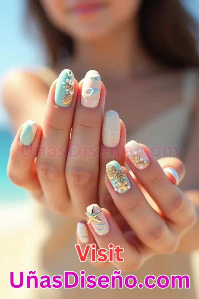 19. Beach Shell Accent Diseños de Uñas para Verano con Encanto Costero (1).jpeg