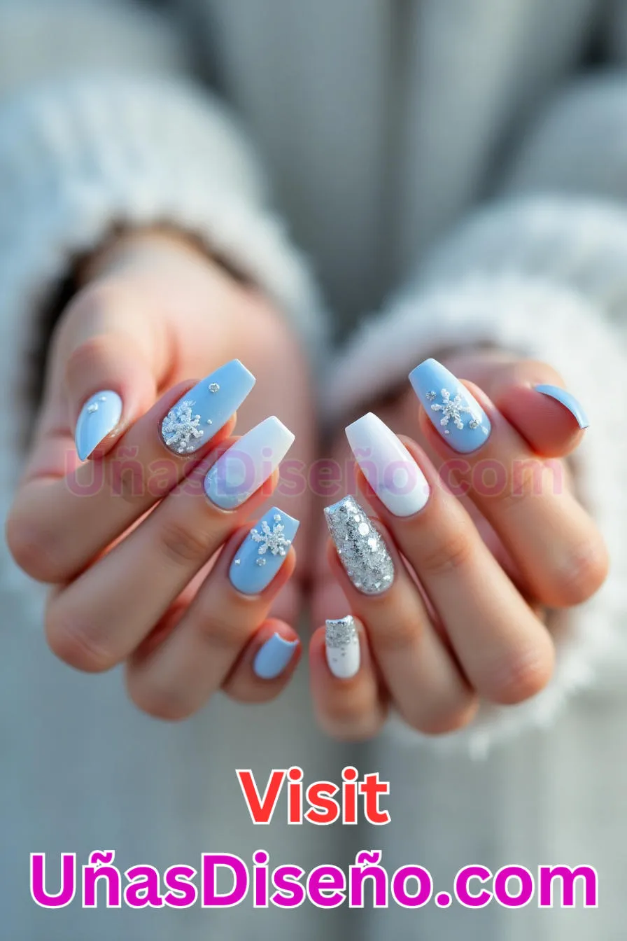 19. Día de la nieve - Los 20 mejores diseños de uñas con purpurina para lucir un look deslumbrante (2).jpeg