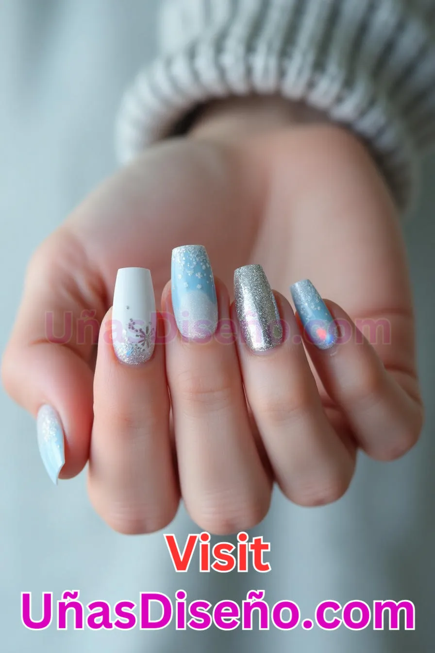 19. Día de la nieve - Los 20 mejores diseños de uñas con purpurina para lucir un look deslumbrante (3).jpeg
