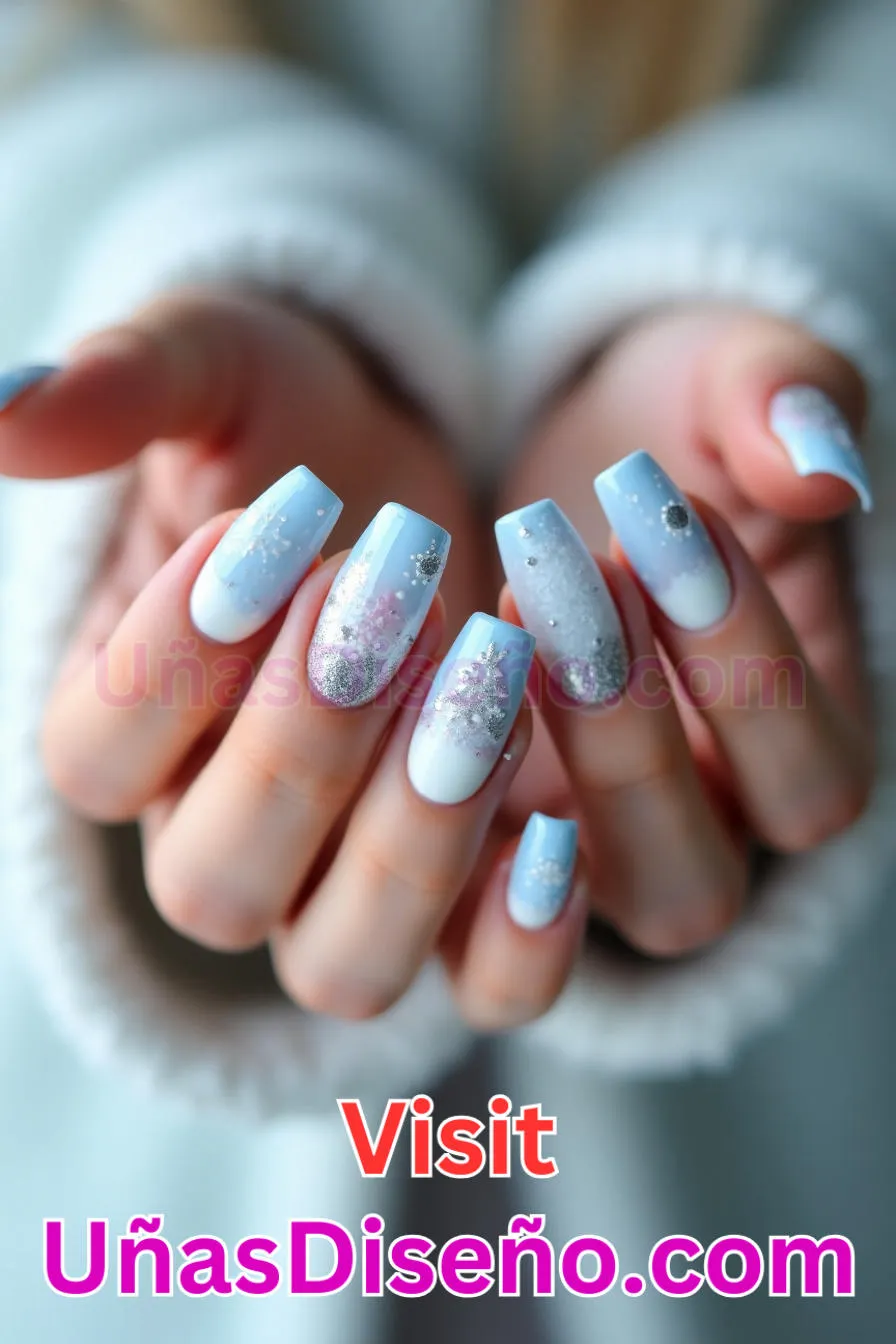 19. Día de la nieve - Los 20 mejores diseños de uñas con purpurina para lucir un look deslumbrante (4).jpeg