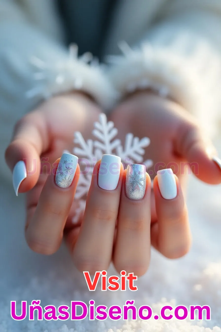19. Día de la nieve - Los 20 mejores diseños de uñas con purpurina para lucir un look deslumbrante (5).jpeg
