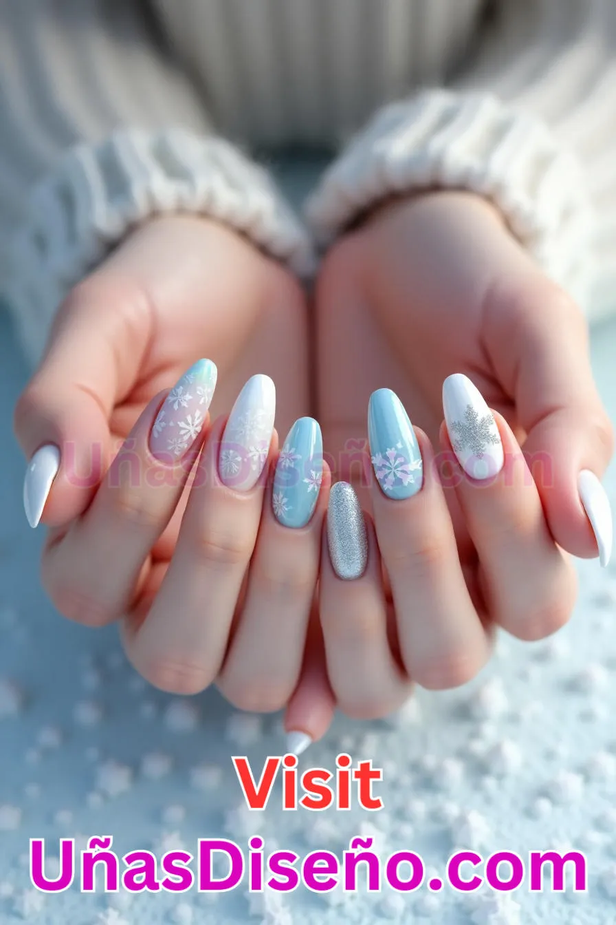 19. Día de la nieve - Los 20 mejores diseños de uñas con purpurina para lucir un look deslumbrante (8).jpeg