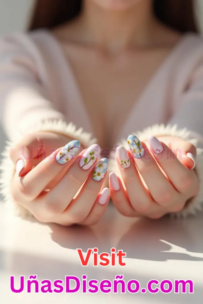 19. Diseños de uñas con estampado floral de magnolias blancas (3).jpeg