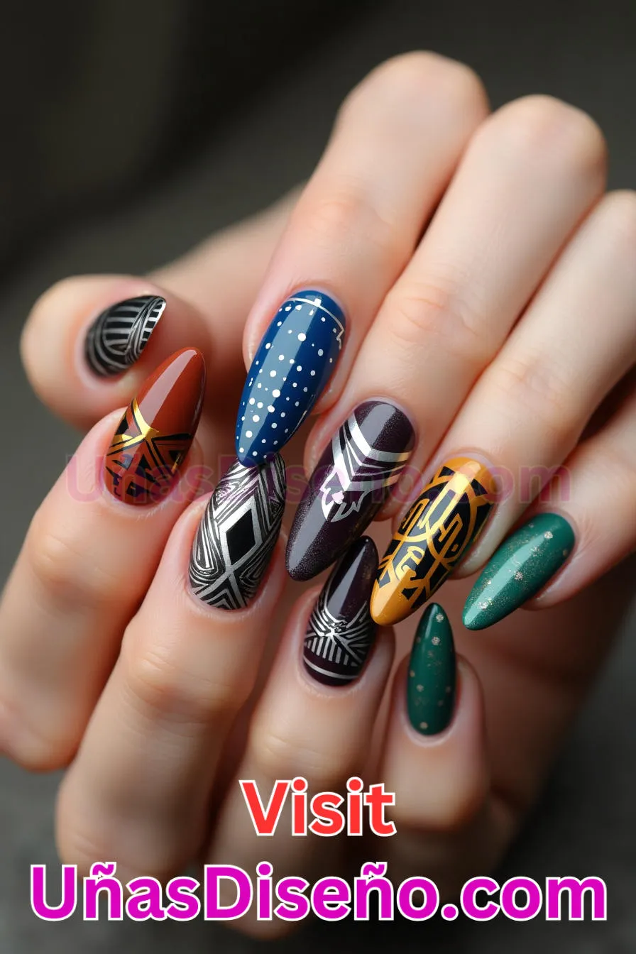19. Intrincados motivos tribales - Cómo Elegir el Diseño Perfecto para Uñas Almendra 21 Ideas Exclusivas para Brillar (1).jpeg