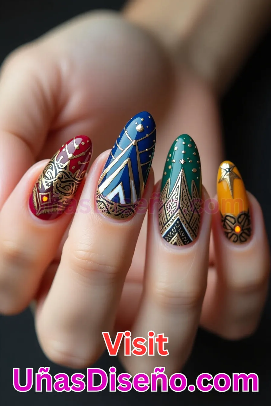 19. Intrincados motivos tribales - Cómo Elegir el Diseño Perfecto para Uñas Almendra 21 Ideas Exclusivas para Brillar (2).jpeg