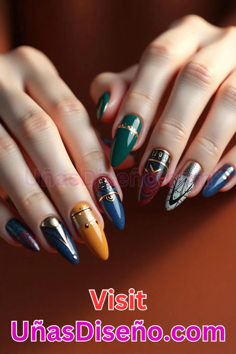 19. Intrincados motivos tribales - Cómo Elegir el Diseño Perfecto para Uñas Almendra 21 Ideas Exclusivas para Brillar (6).jpeg