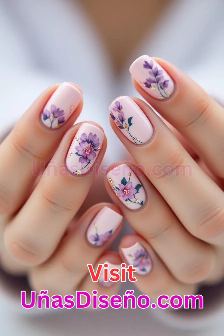 2 Nail Art Floral Violeta-Rosa Los 25 Mejores Diseños de Uñas Para Principiantes 1.jpeg