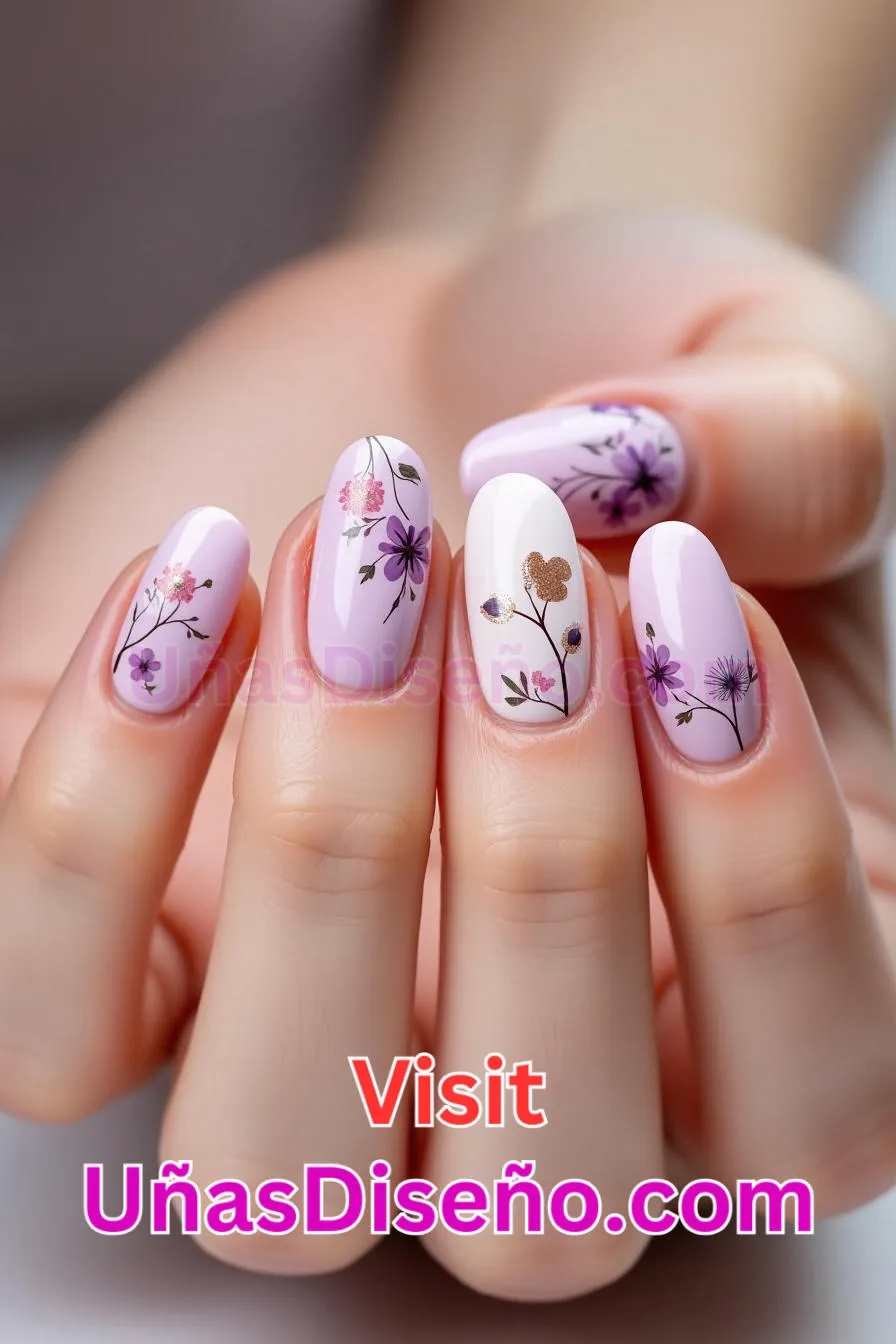 2 Nail Art Floral Violeta-Rosa Los 25 Mejores Diseños de Uñas Para Principiantes 5.jpeg
