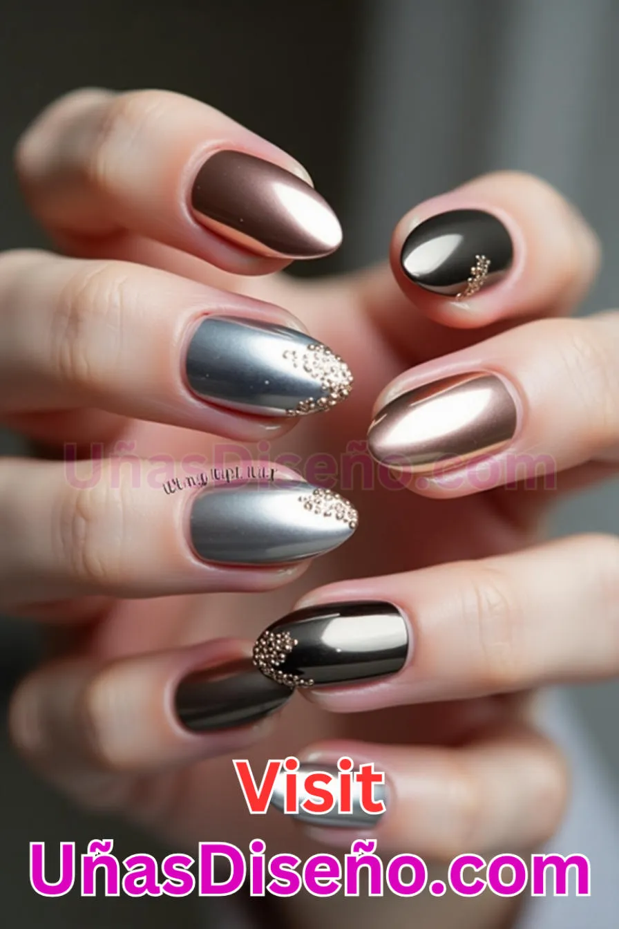 2. Almendra brillo metálico - 20 Uñas de Almendra Elegance Diseños exclusivos para un look sofisticado (10).jpeg