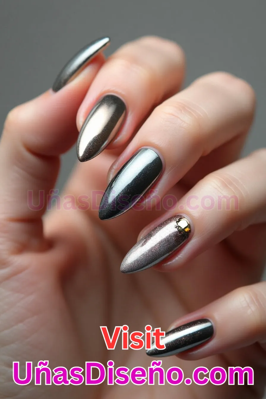 2. Almendra brillo metálico - 20 Uñas de Almendra Elegance Diseños exclusivos para un look sofisticado (12).jpeg