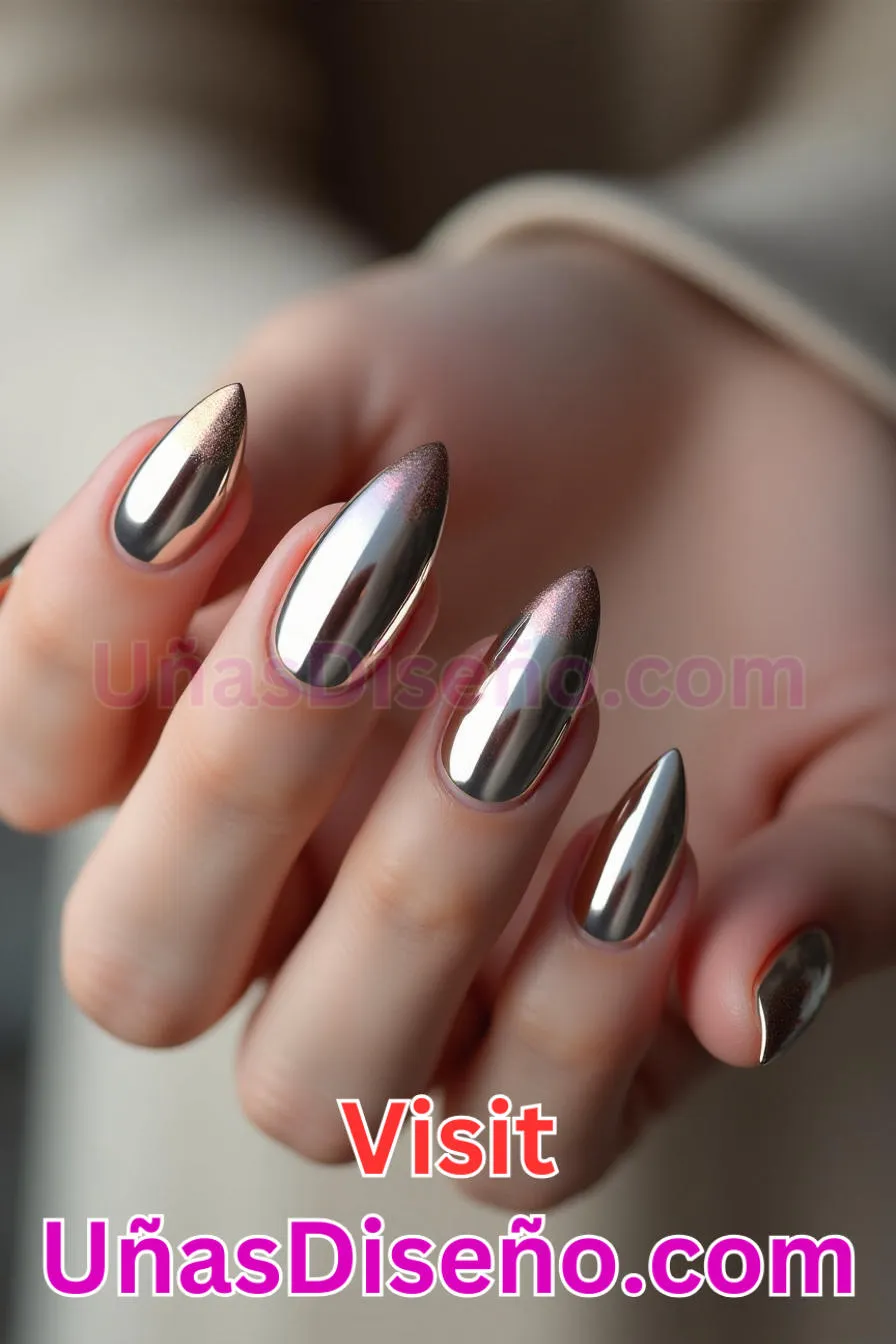 2. Almendra brillo metálico - 20 Uñas de Almendra Elegance Diseños exclusivos para un look sofisticado (2).jpeg