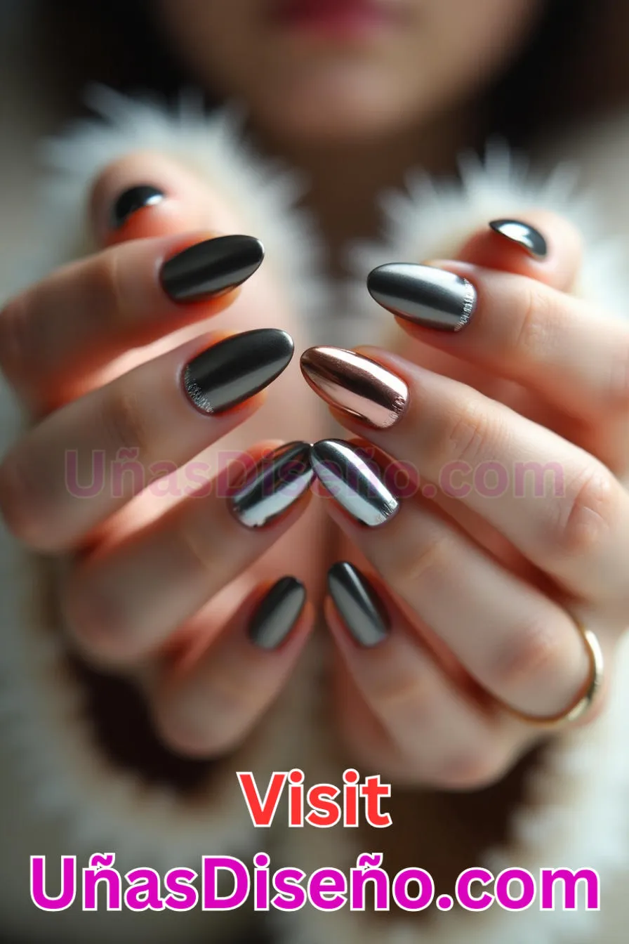 2. Almendra brillo metálico - 20 Uñas de Almendra Elegance Diseños exclusivos para un look sofisticado (3).jpeg