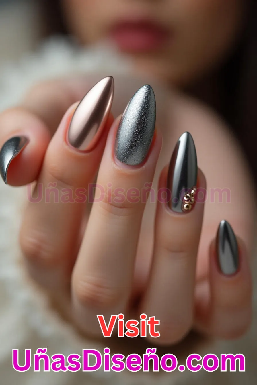 2. Almendra brillo metálico - 20 Uñas de Almendra Elegance Diseños exclusivos para un look sofisticado (4).jpeg