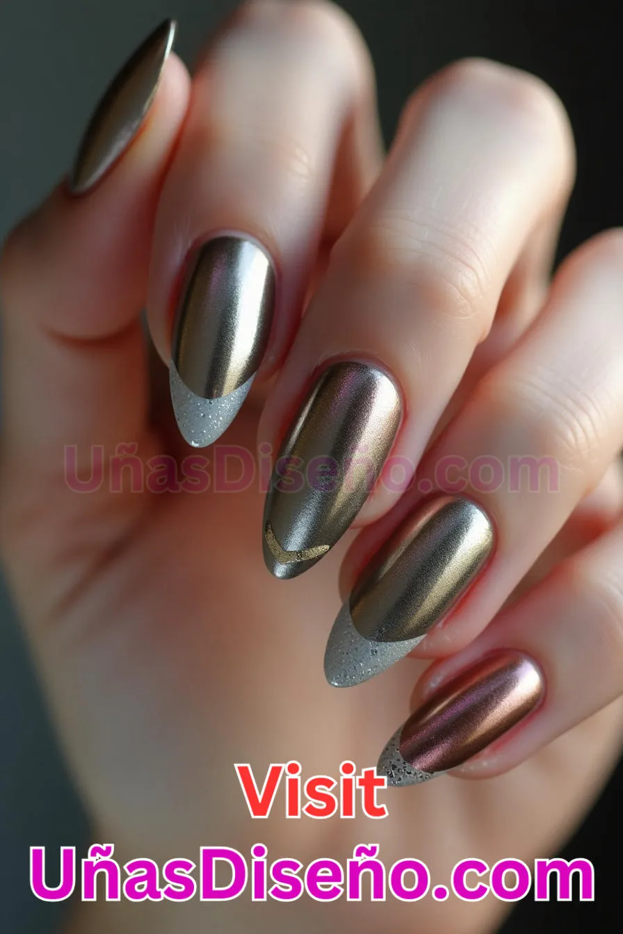 2. Almendra brillo metálico - 20 Uñas de Almendra Elegance Diseños exclusivos para un look sofisticado (5).jpeg