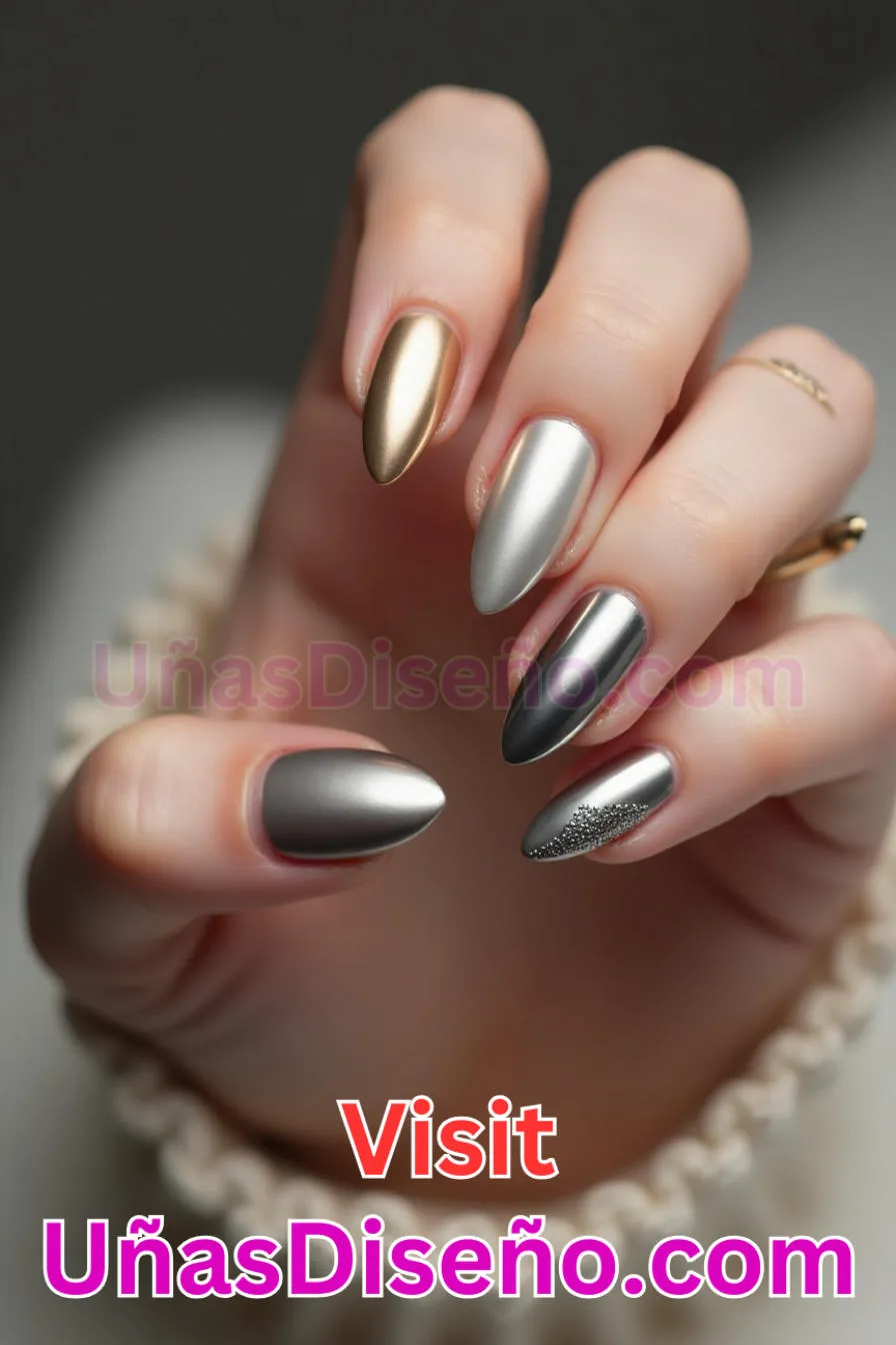 2. Almendra brillo metálico - 20 Uñas de Almendra Elegance Diseños exclusivos para un look sofisticado (6).jpeg