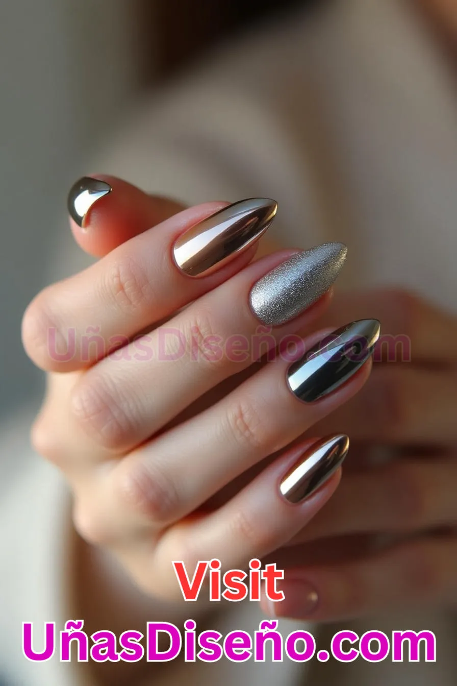 2. Almendra brillo metálico - 20 Uñas de Almendra Elegance Diseños exclusivos para un look sofisticado (7).jpeg
