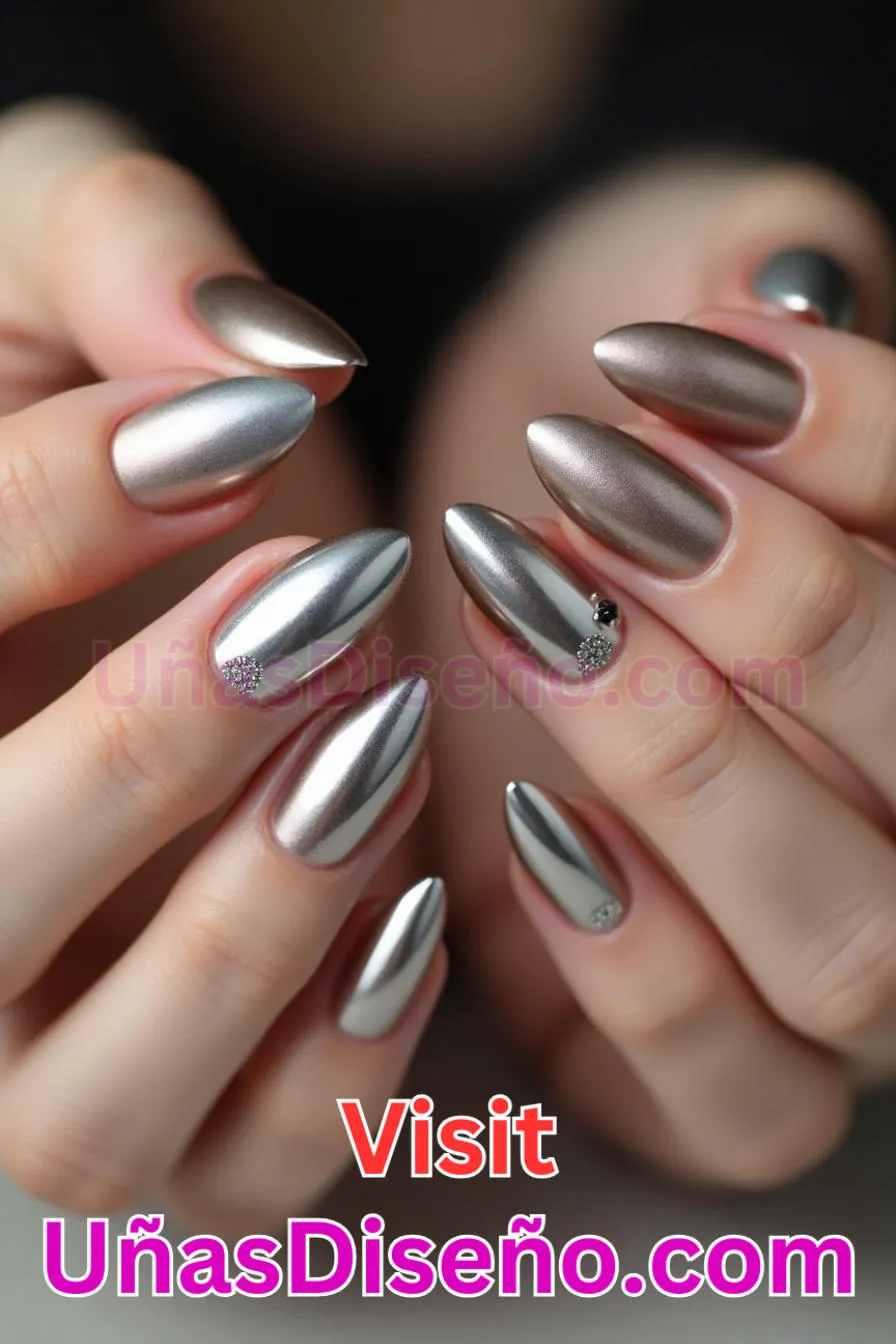 2. Almendra brillo metálico - 20 Uñas de Almendra Elegance Diseños exclusivos para un look sofisticado (9).jpeg