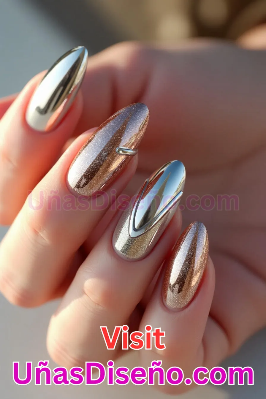 2. Atrevidos acentos metálicos - Cómo Elegir el Diseño Perfecto para Uñas Almendra 21 Ideas Exclusivas para Brillar (2).jpeg