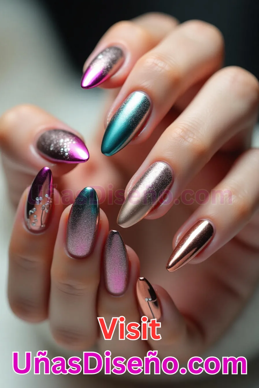 2. Atrevidos acentos metálicos - Cómo Elegir el Diseño Perfecto para Uñas Almendra 21 Ideas Exclusivas para Brillar (7).jpeg