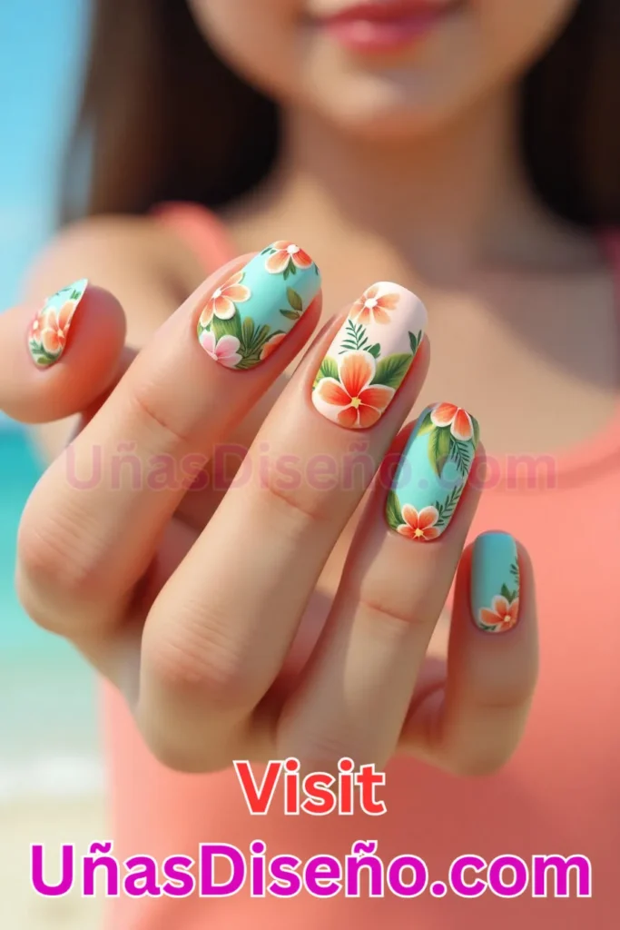 2. Diseño de uñas de verano con flores tropicales en tonos coral (1).jpeg