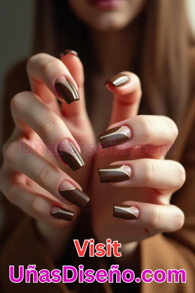 2. French Invertido en Tono Chocolate - 15 Diseños de Uñas de Chocolate Oscuro que Complementarán tu Look a la Perfección (1).jpeg