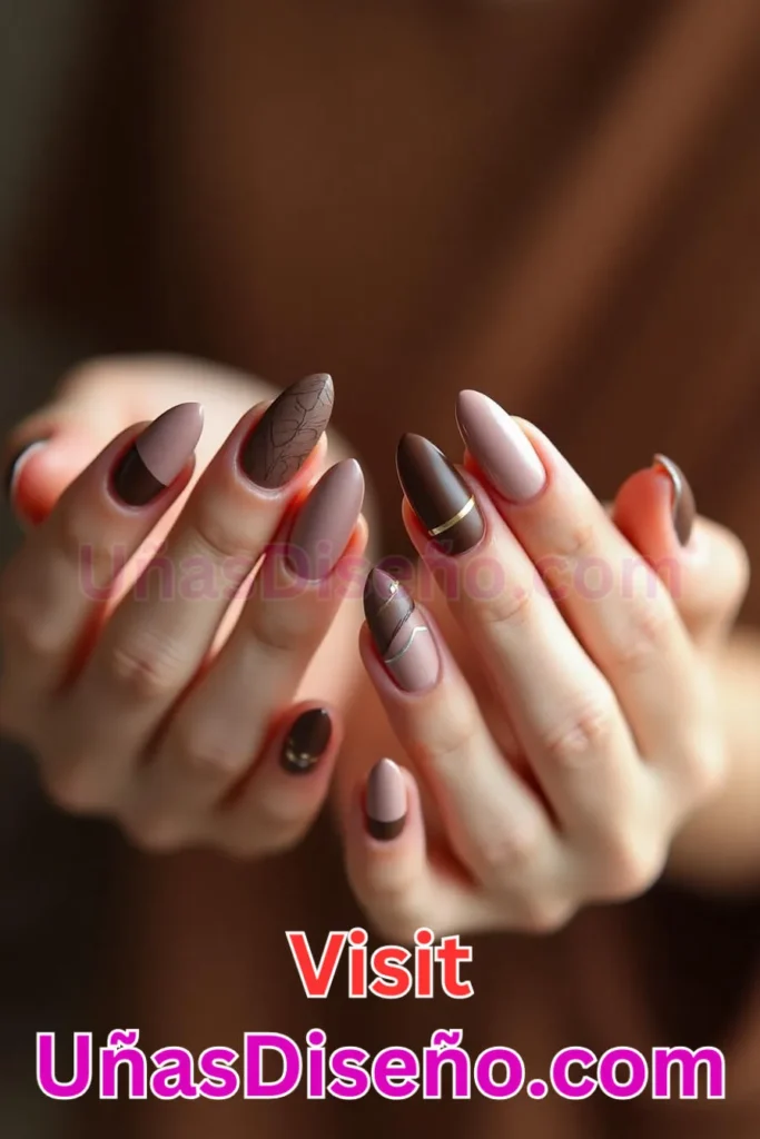 2. French Invertido en Tono Chocolate - 15 Diseños de Uñas de Chocolate Oscuro que Complementarán tu Look a la Perfección (2).jpeg