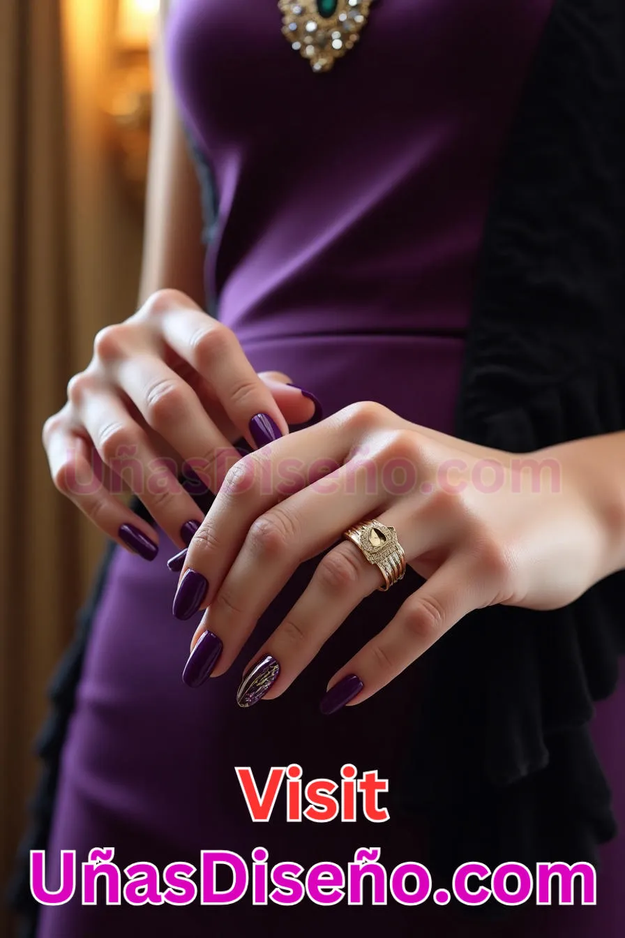 2. Manicura Francesa Inversa Púrpura Real (5)