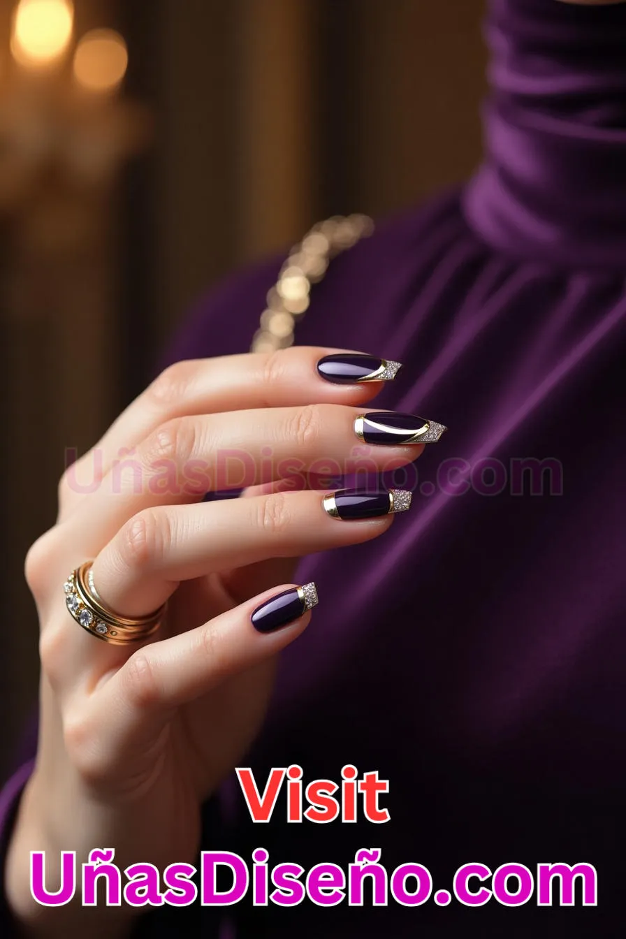 2. Manicura Francesa Inversa Púrpura Real (8)