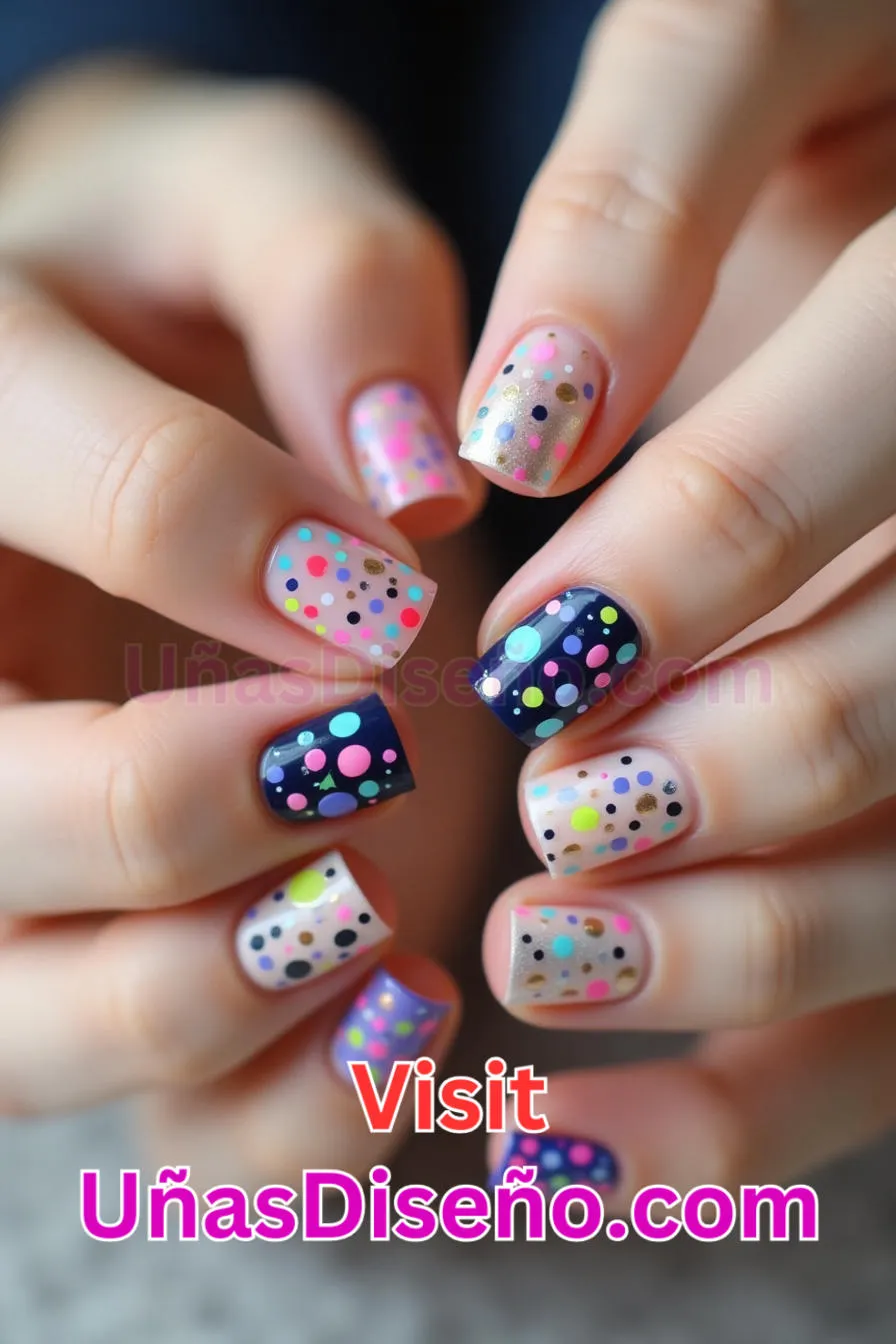 2. Puntos abstractos en capas - 12 modernos diseños de uñas transparentes con motivos y detalles únicos 1.jpeg