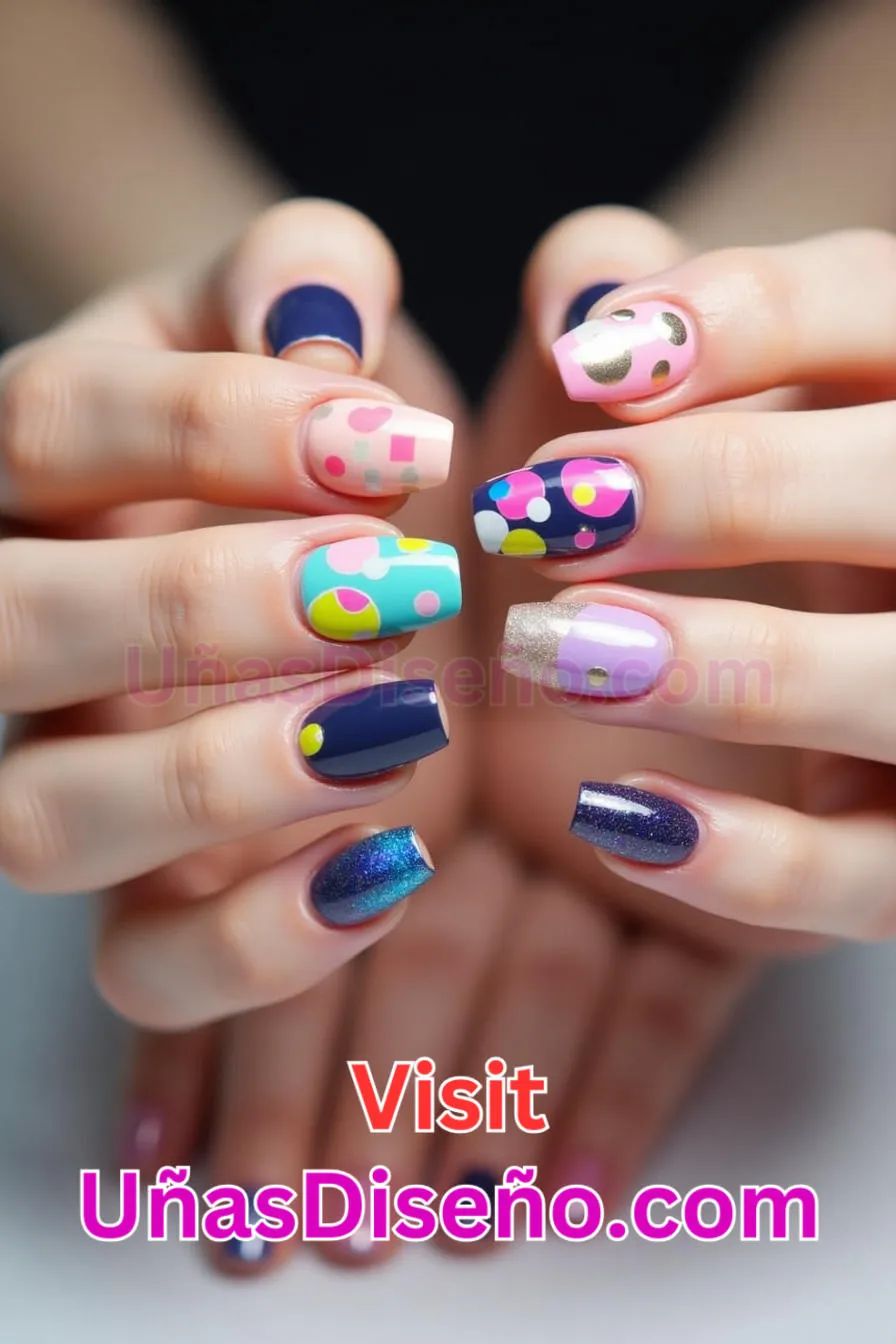 2. Puntos abstractos en capas - 12 modernos diseños de uñas transparentes con motivos y detalles únicos 4.jpeg