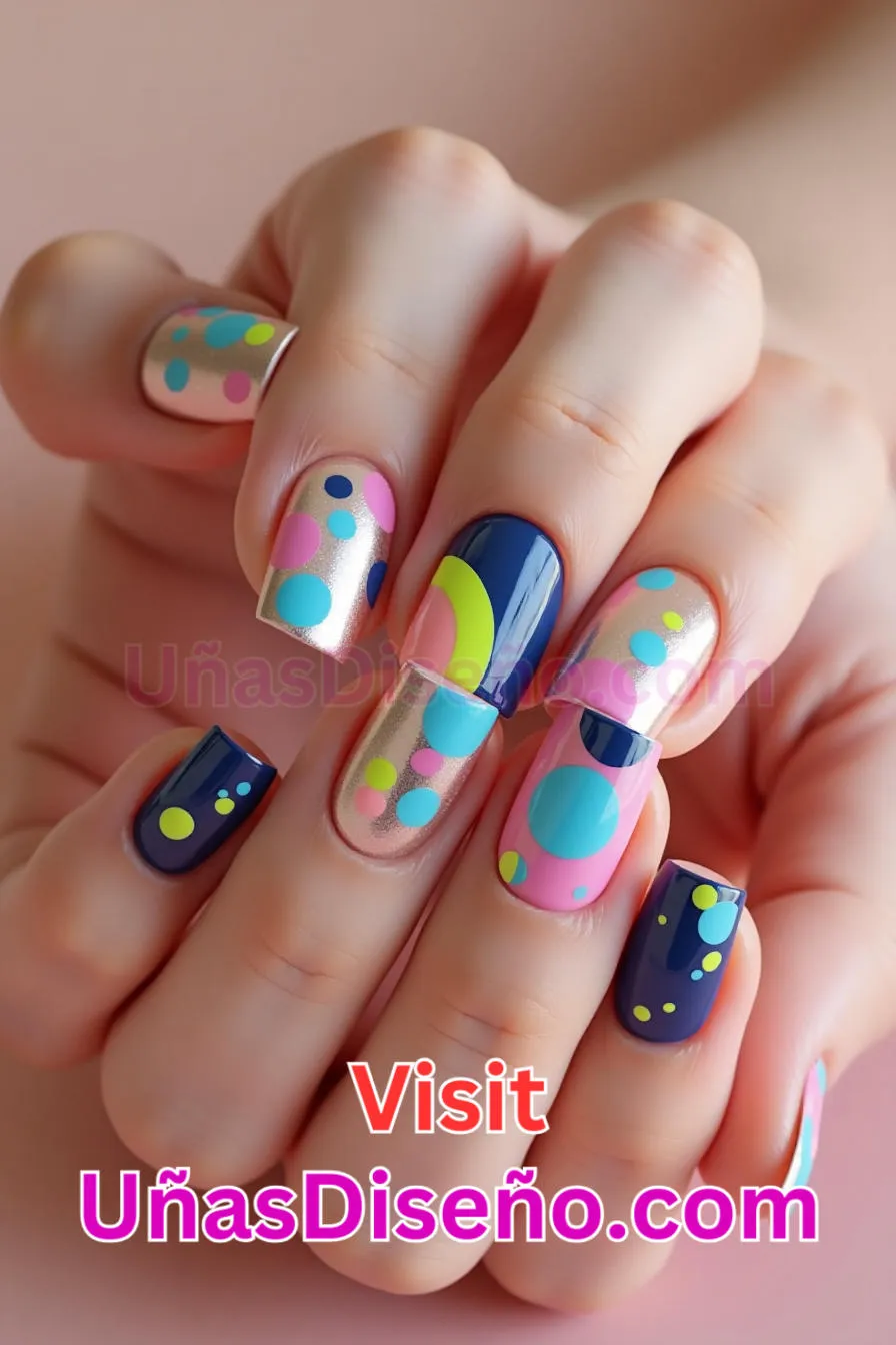 2. Puntos abstractos en capas - 12 modernos diseños de uñas transparentes con motivos y detalles únicos 5.jpeg