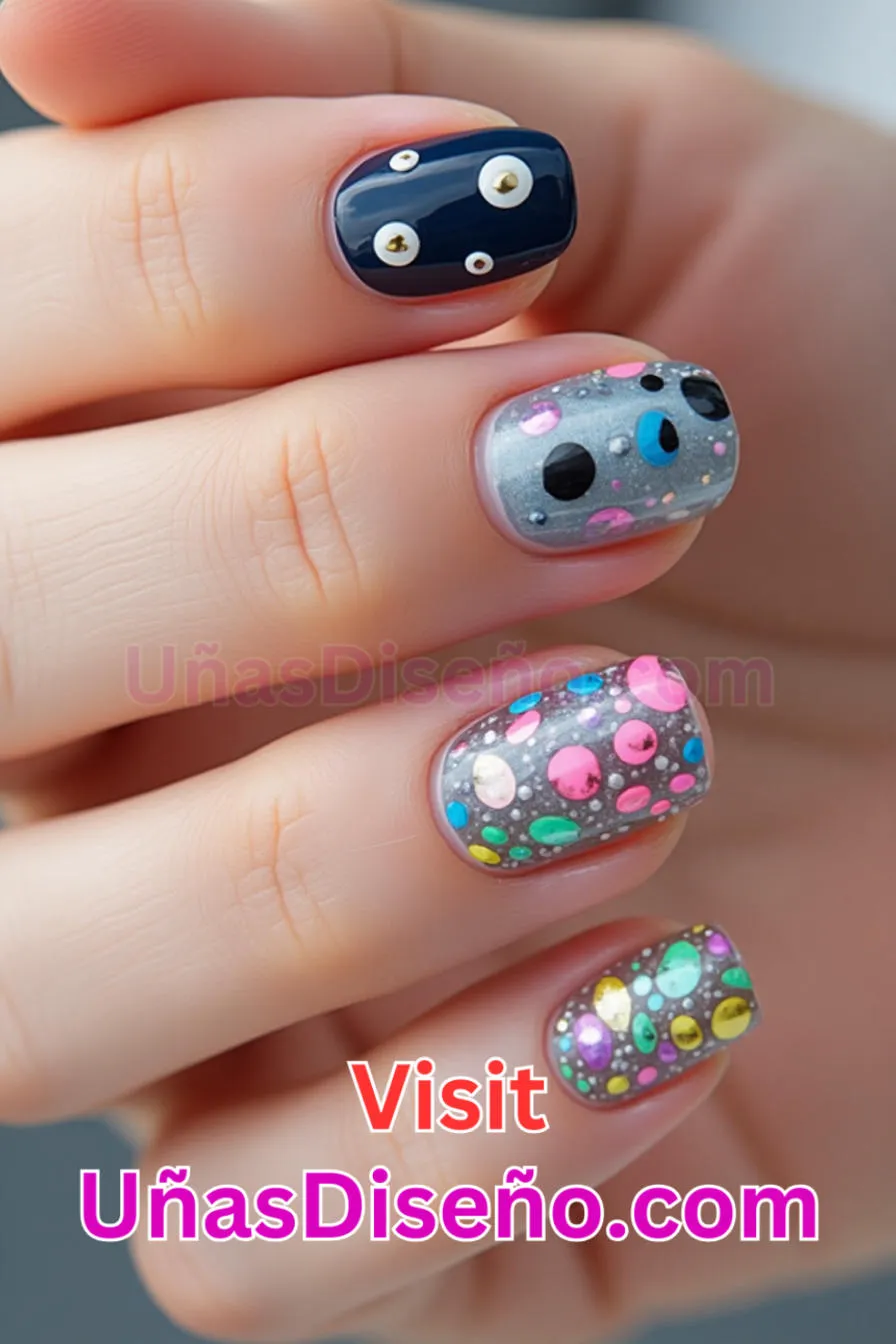 2. Puntos abstractos en capas - 12 modernos diseños de uñas transparentes con motivos y detalles únicos 8.jpeg