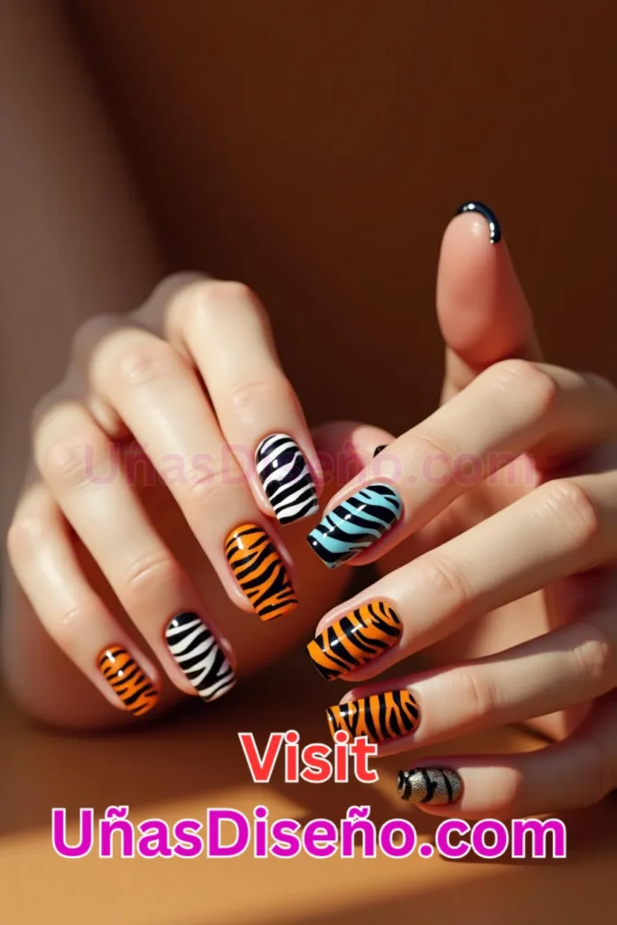 2. Tigre Diseños de uñas - 51 Diseños de uñas con estampado animal para combinar a la perfección con tus vestidos (1).jpeg