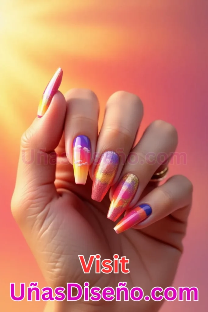 2. Vibrante Atardecer Ombre - 25 fascinantes ideas de esmaltes de uñas de gel para un look de salón perfecto (3).jpeg