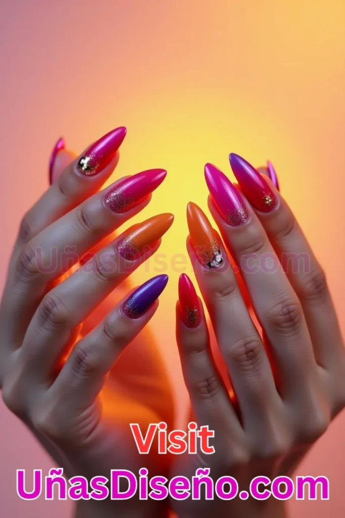 2. Vibrante Atardecer Ombre - 25 fascinantes ideas de esmaltes de uñas de gel para un look de salón perfecto (8).jpeg