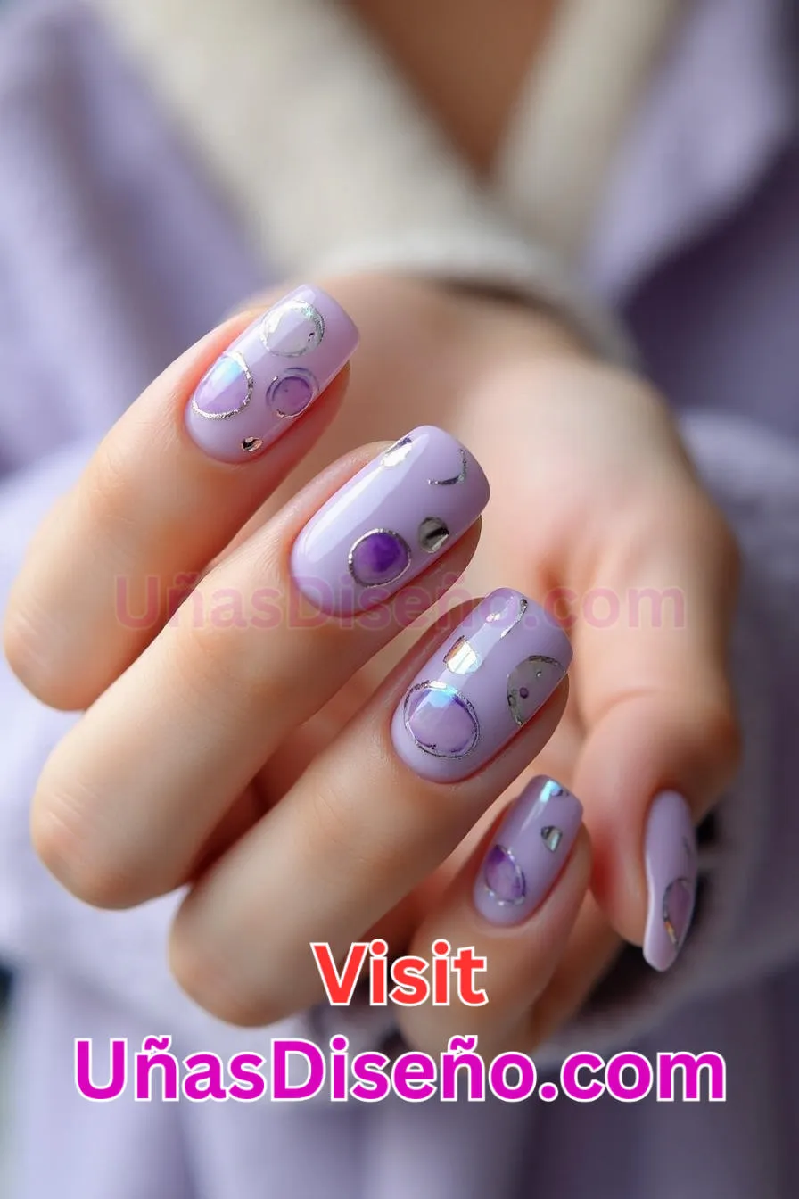 20 Arte de uñas con círculos de lavanda Los 25 Mejores Diseños de Uñas Para Principiantes 1.jpeg