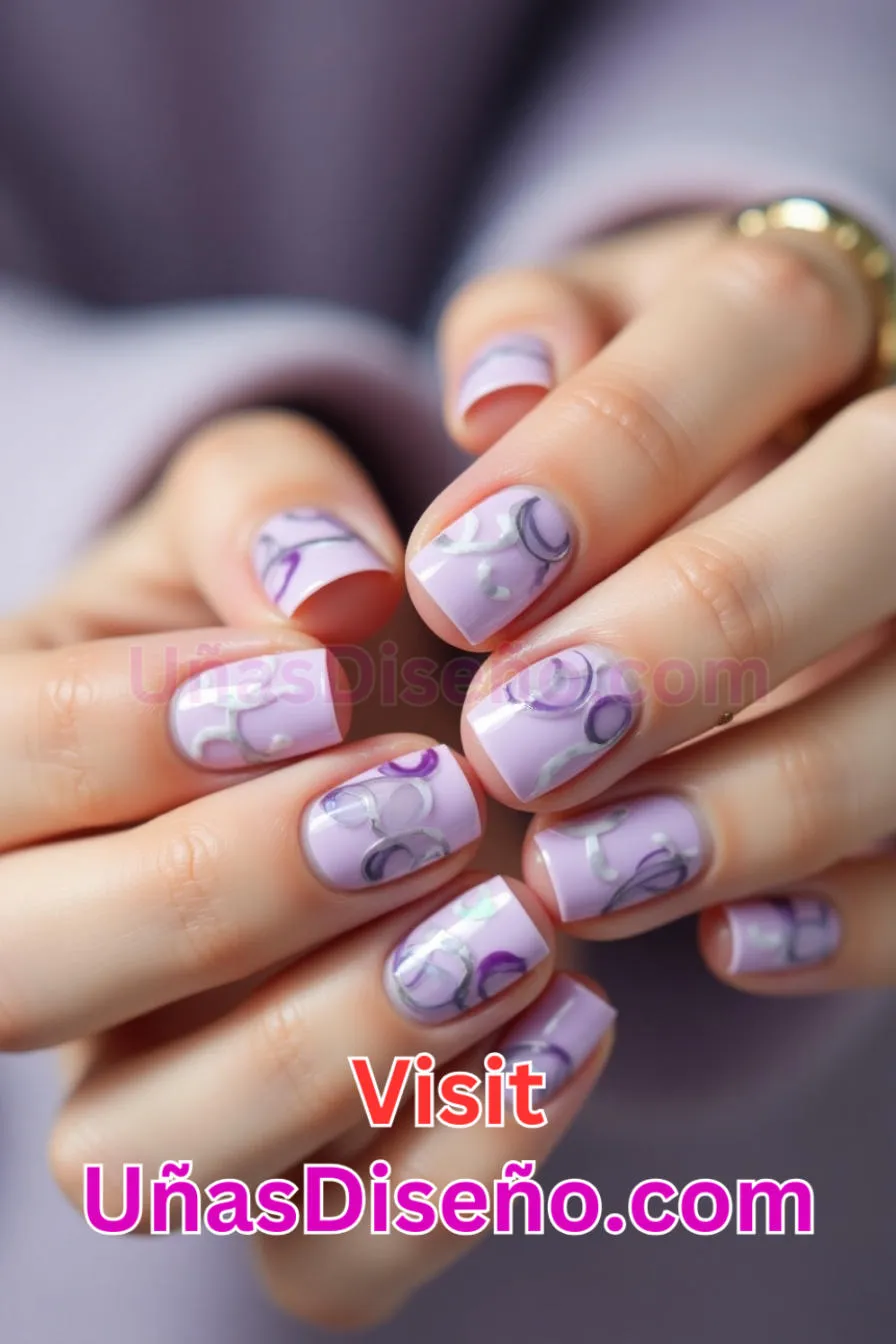 20 Arte de uñas con círculos de lavanda Los 25 Mejores Diseños de Uñas Para Principiantes 5.jpeg