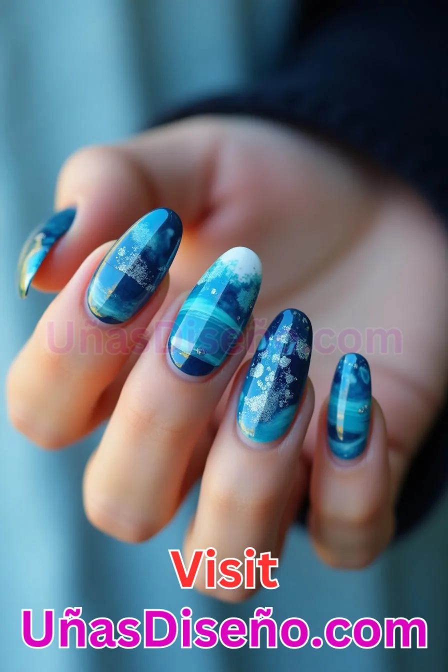 20. Almendra azul mar - Reinventa tu Manicura 25 Diseños de Uñas Almendra Impresionantes para (4).jpeg