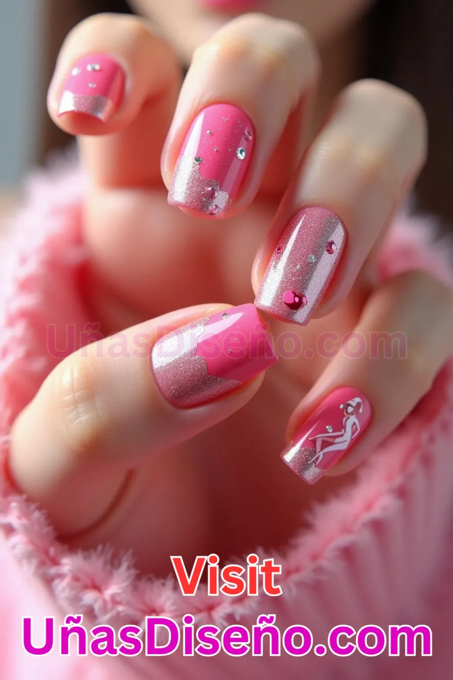 20. Barbie - Los 20 mejores diseños de uñas con purpurina para lucir un look deslumbrante (11).jpeg