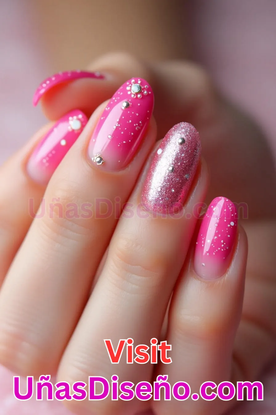 20. Barbie - Los 20 mejores diseños de uñas con purpurina para lucir un look deslumbrante (5).jpeg